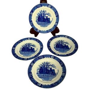 Vtg 4 Adams House of Seven Gables Souvenir 6" Plates Salem Mass Made In England